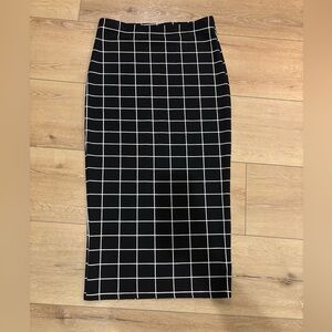 New SHEIN Black & White Grid Pencil Skirt | Size XL | Stretchy Skirt